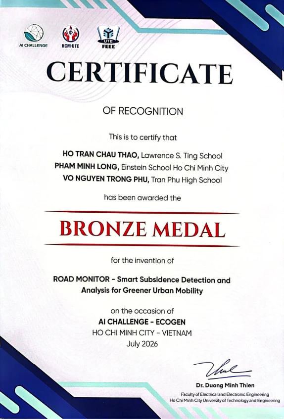 AI Challenge Bronze Medal certificate