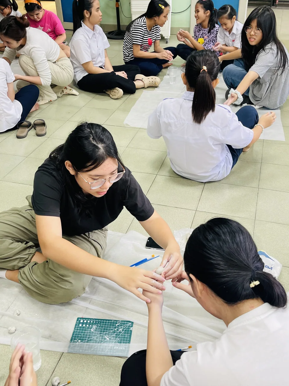 Creative teaching activities with children at Hong Quang Orphanage